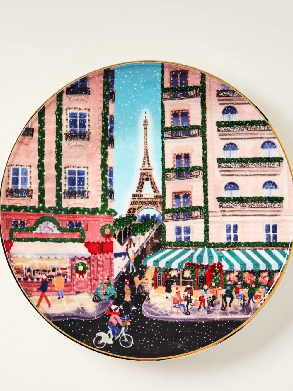 Anthropologie Holiday In The City Dessert Plate Paris 2025 Stoneware New 8.25"